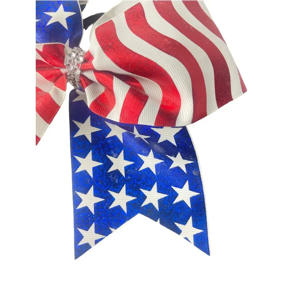 Unbranded Girls' American Flag Bow Tie Hair Accessory